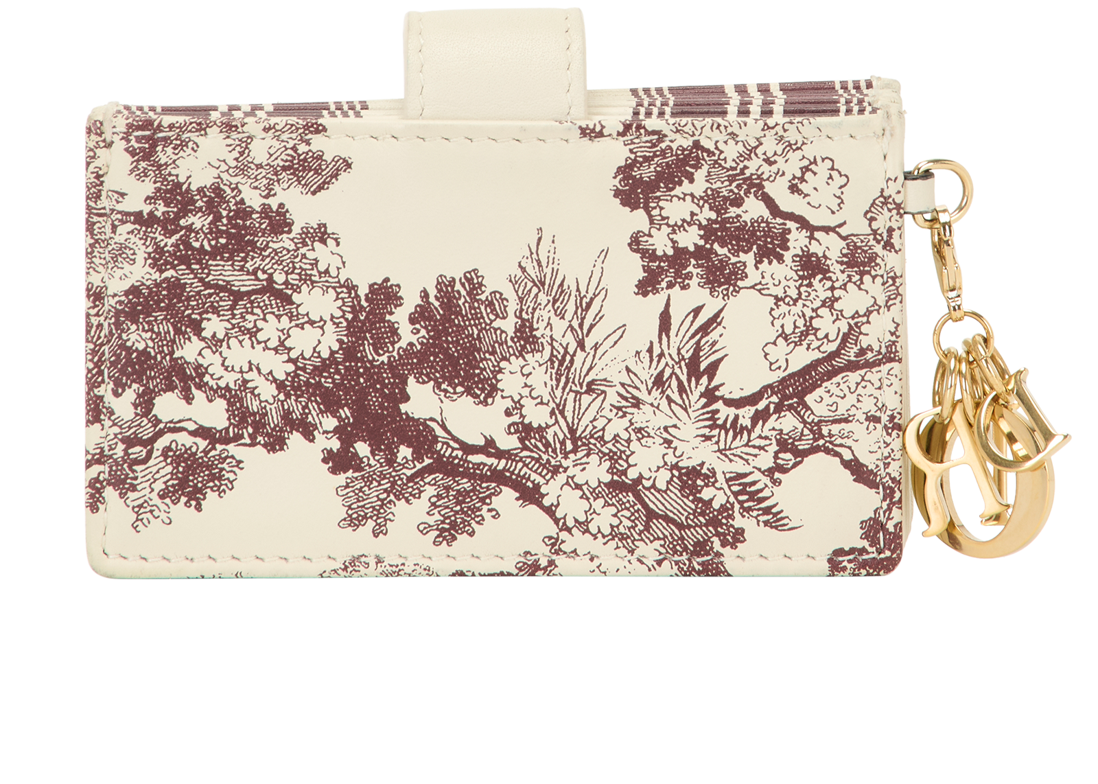 Christian Dior Toile De Jouy Card Wallet, &pound;220, Accessories, Burgundy/White, Leather, Back view